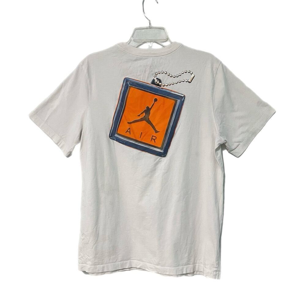 Air Jordan Keychain White Crew Tee Shirt Men L Retired Cotton
